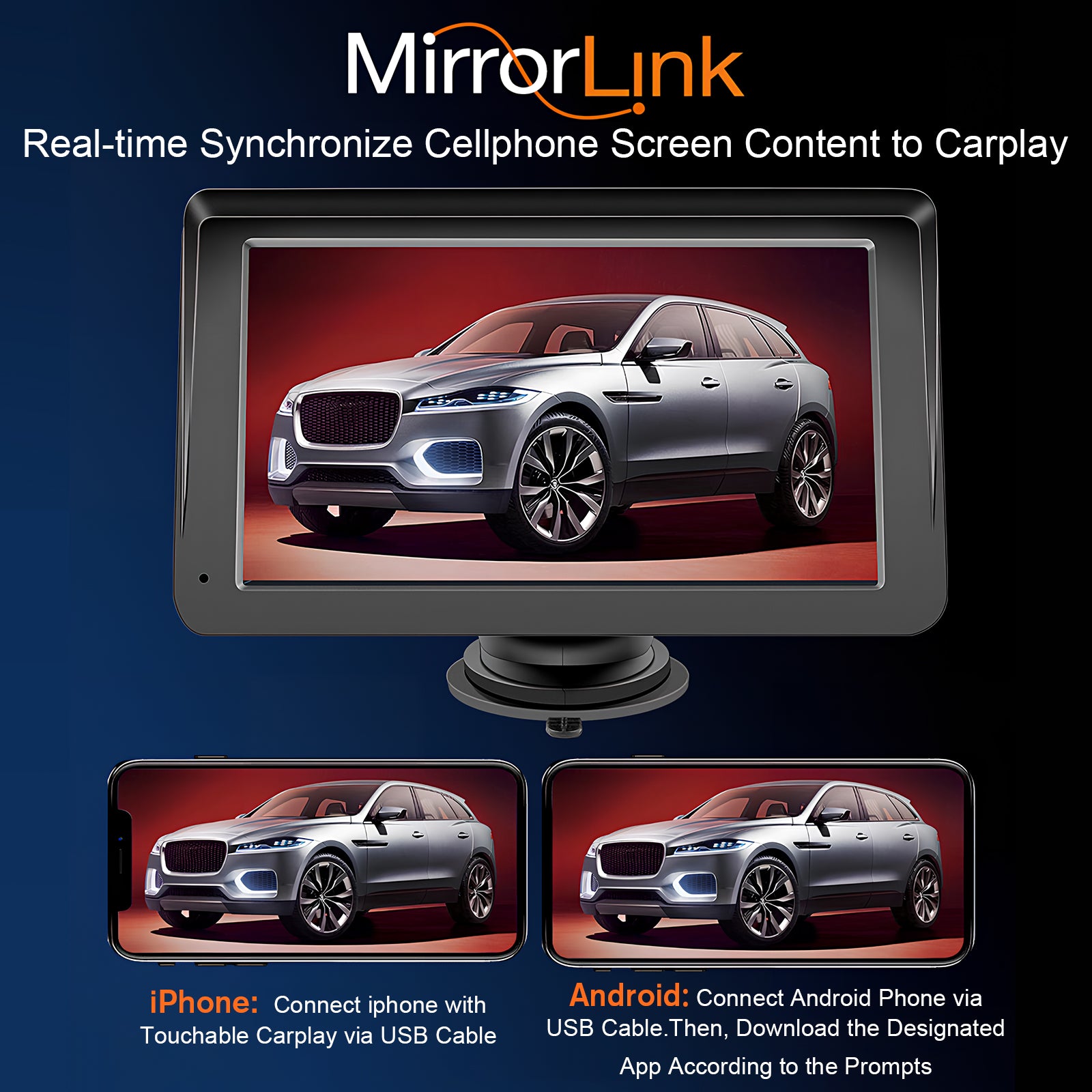 Wireless CarPlay Screen – 7" Smart Display