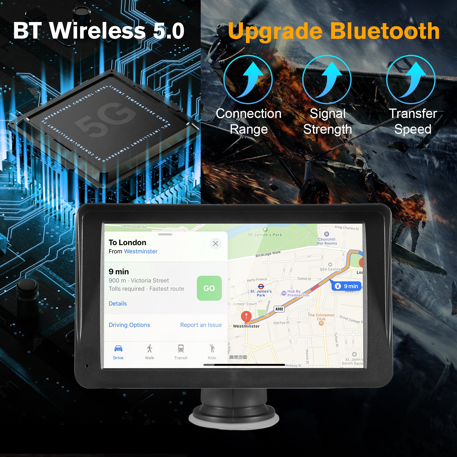 Wireless CarPlay Screen – 7" Smart Display